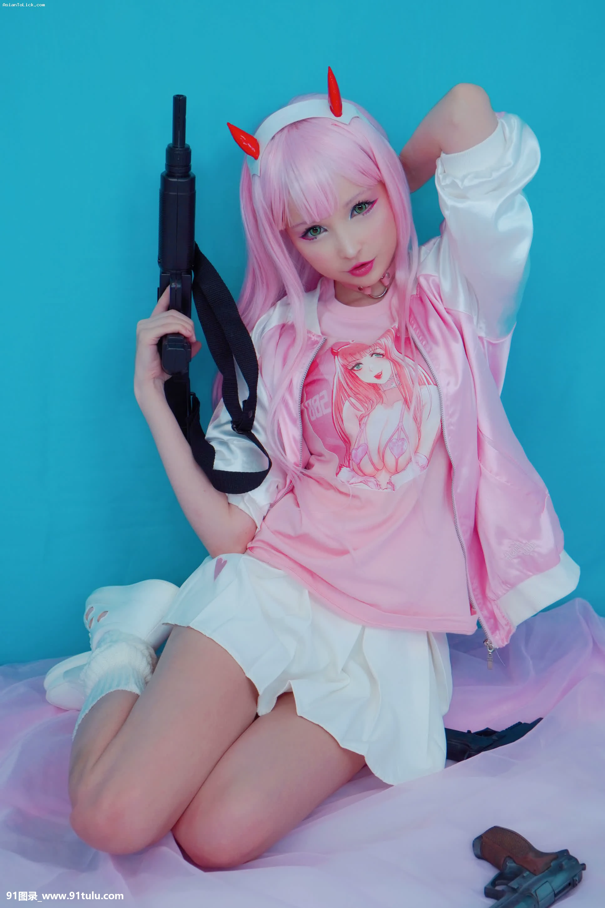 Hidori Rose con cosplay de Zero Two de Darling in the Franxx. + 2 Videos [45P][张雨萌 全裸 纯小希]